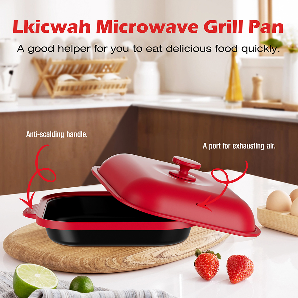 Microwave Steel Lid Square Pot