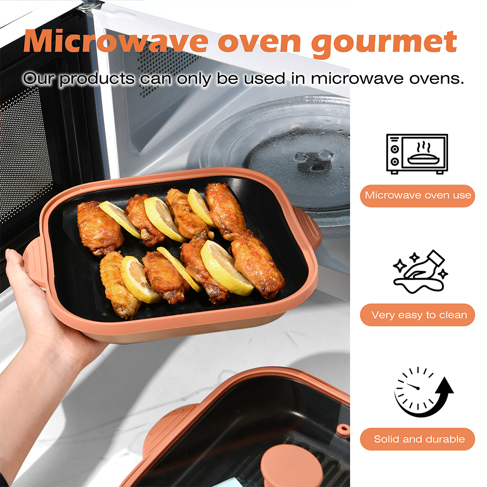 Microwave Glass Lid Square Pot