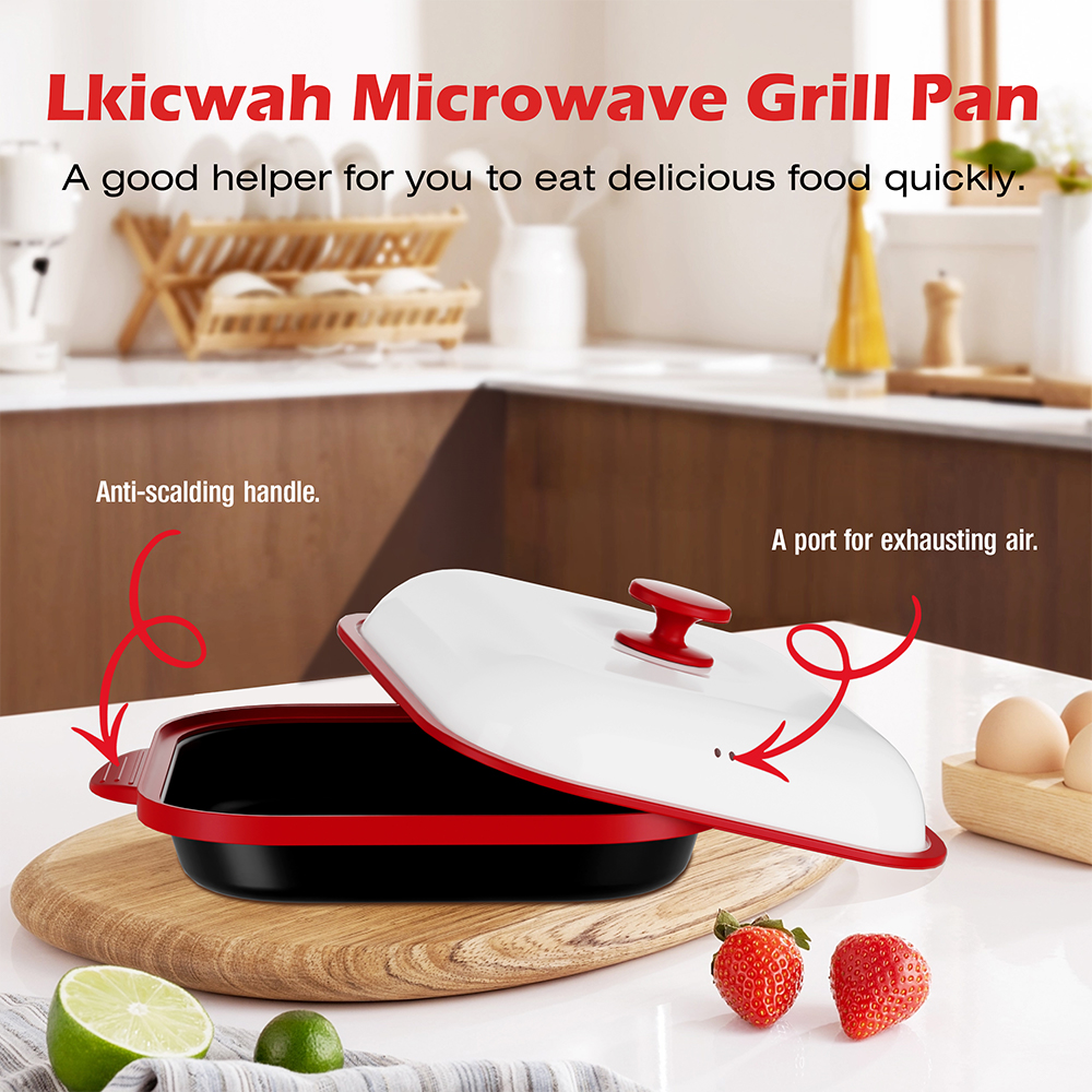 Microwave Steel Lid Square Pot