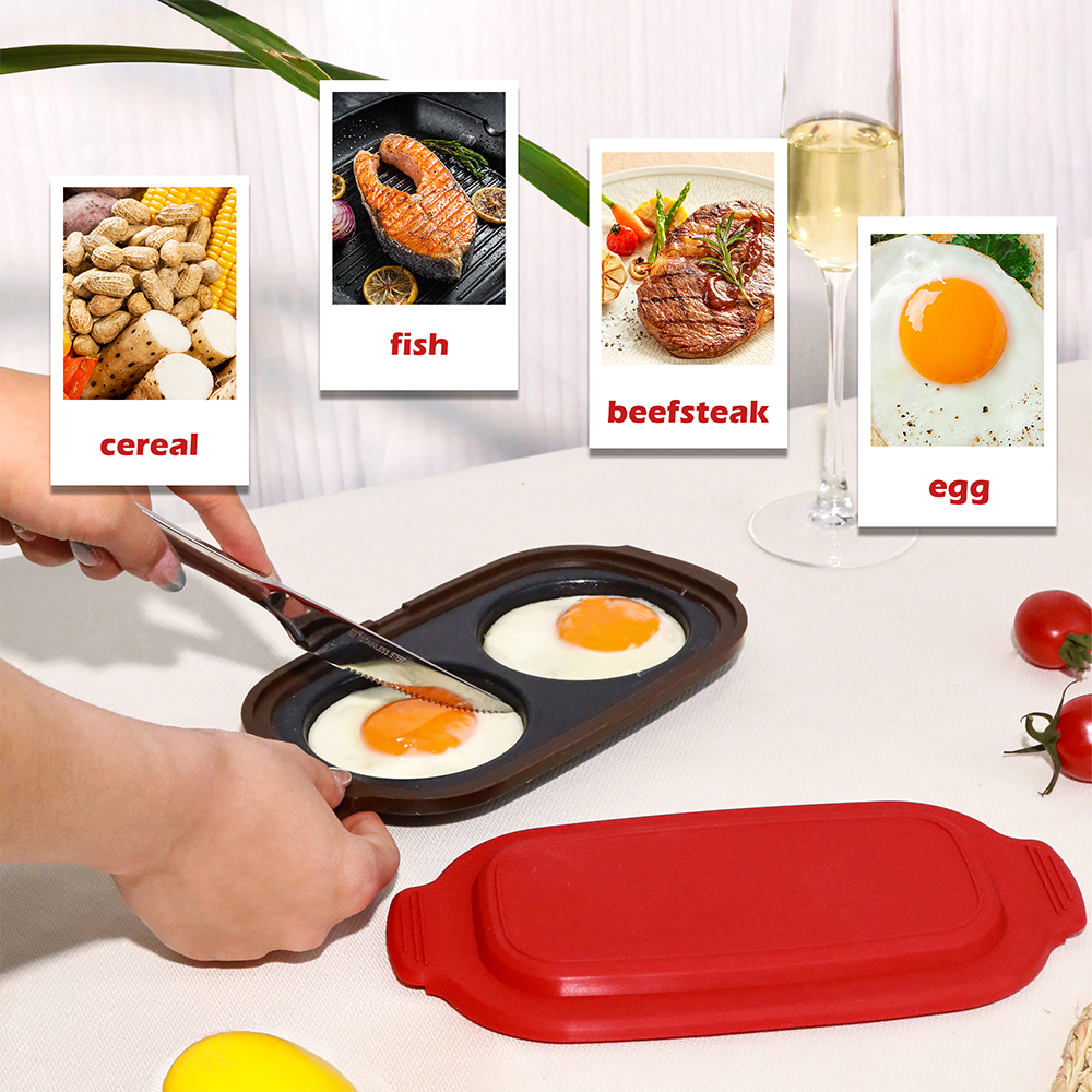 Microwave Double-Cell Egg Pan with Lid