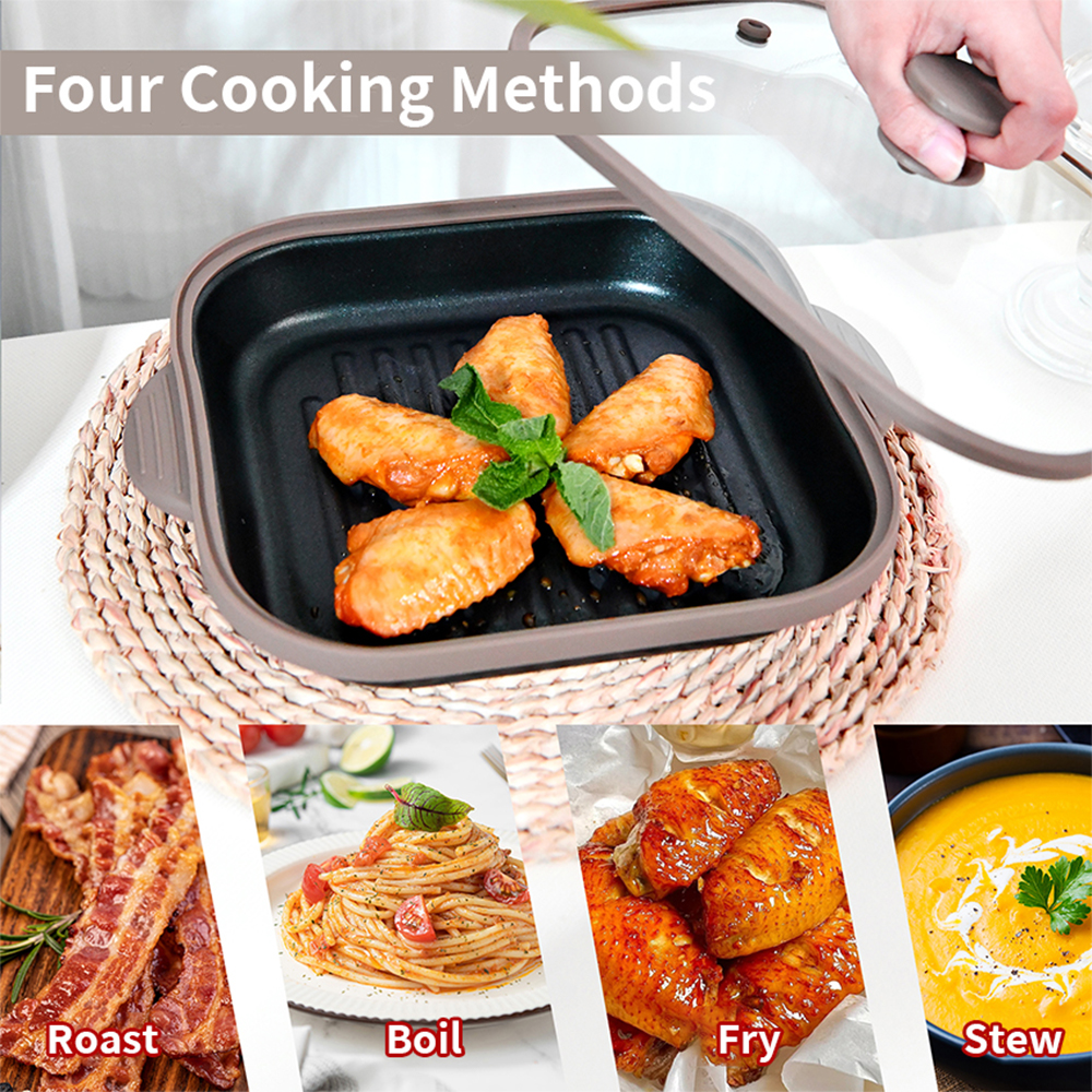 Microwave Glass Lid Square Pot