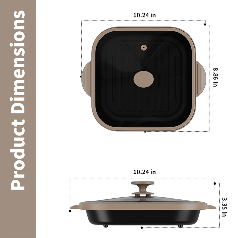Microwave Glass Lid Square Pot