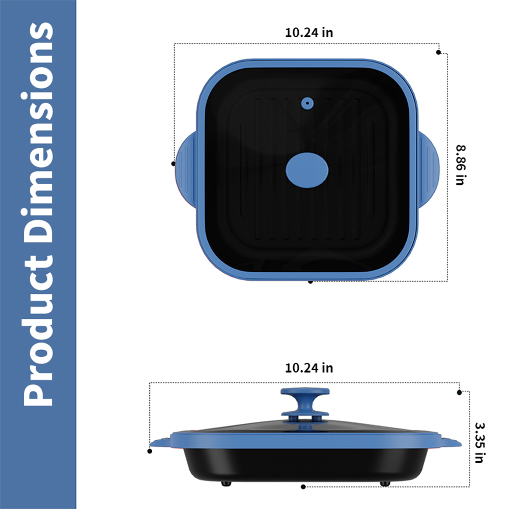 Microwave Glass Lid Square Pot