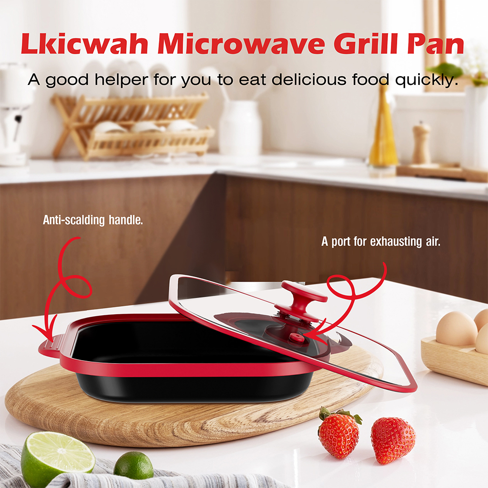 Microwave Glass Lid Square Pot
