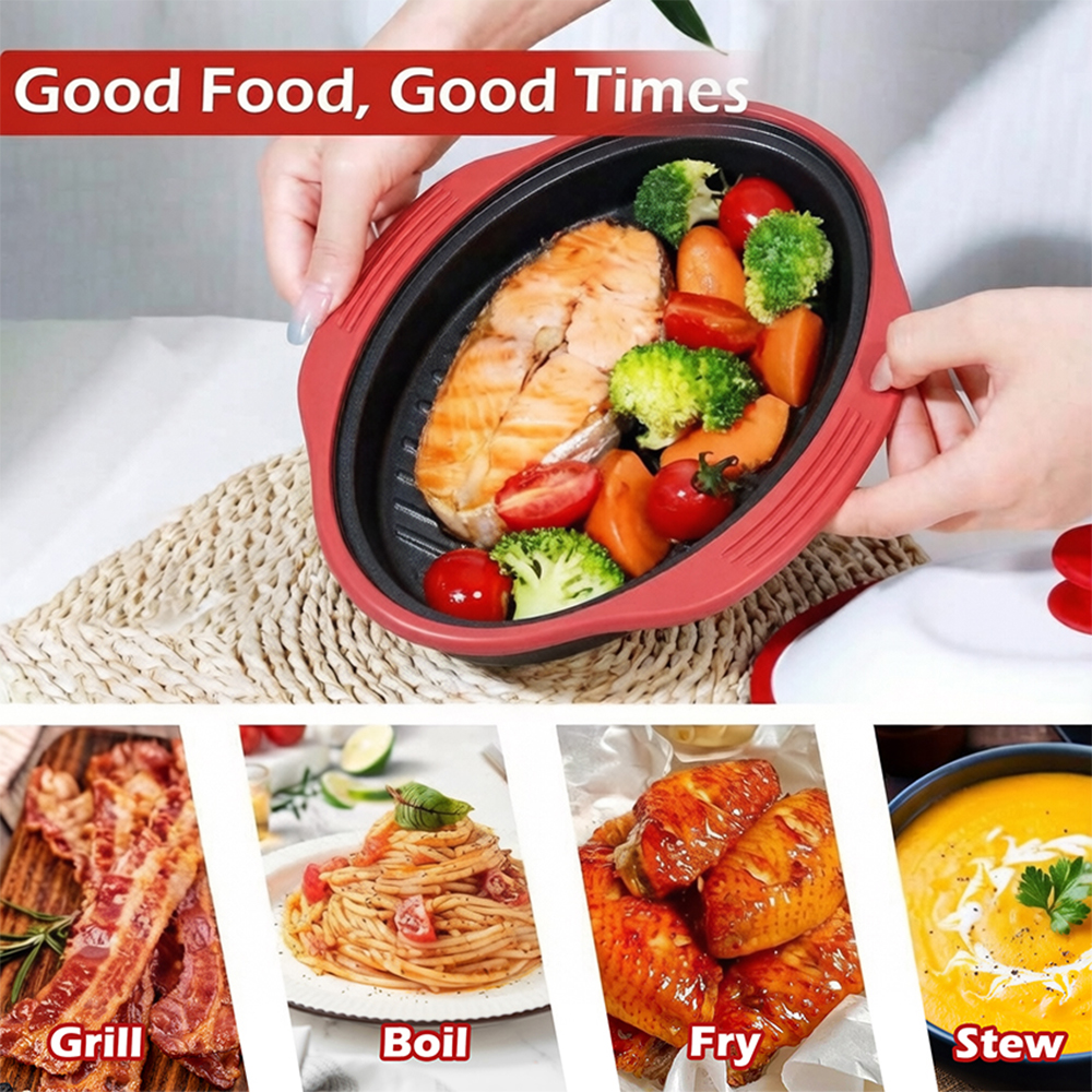Microwave Glass Lid Oval Pot