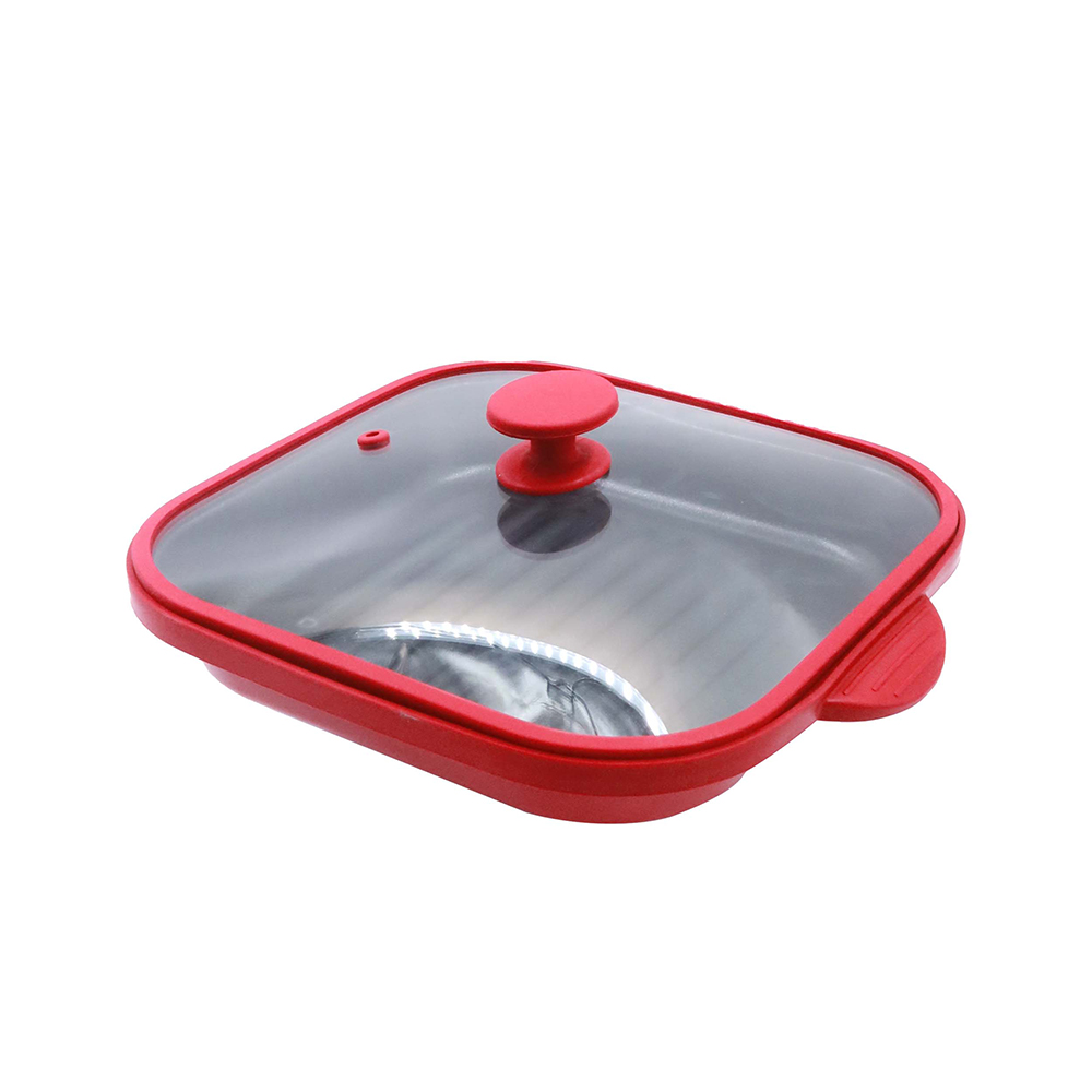 Microwave Glass Lid Square Pot
