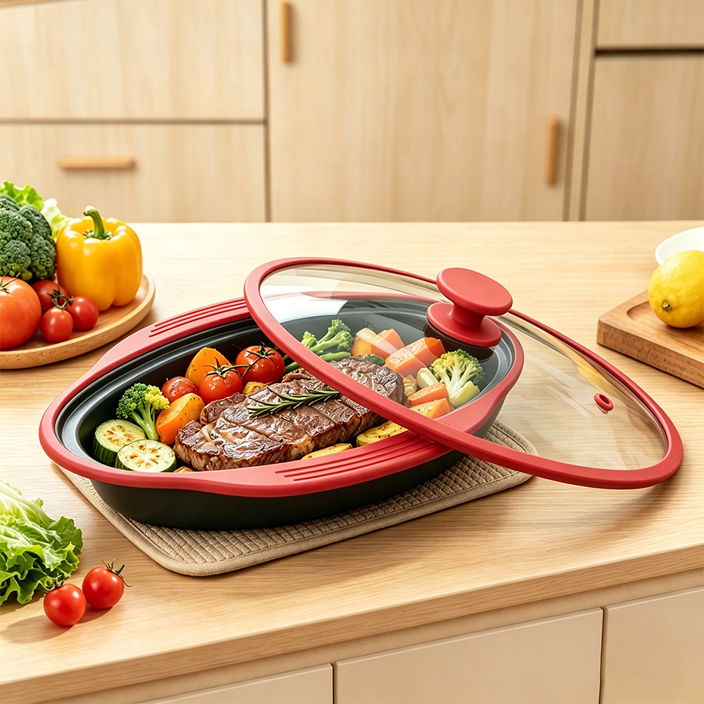 Microwave Glass Lid Oval Pot