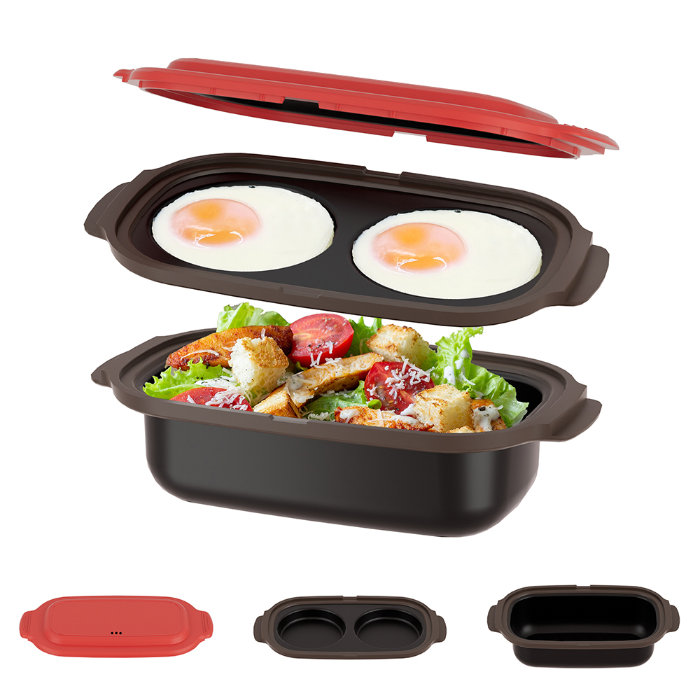 Microwave Double-Cell Egg Pan with Lid