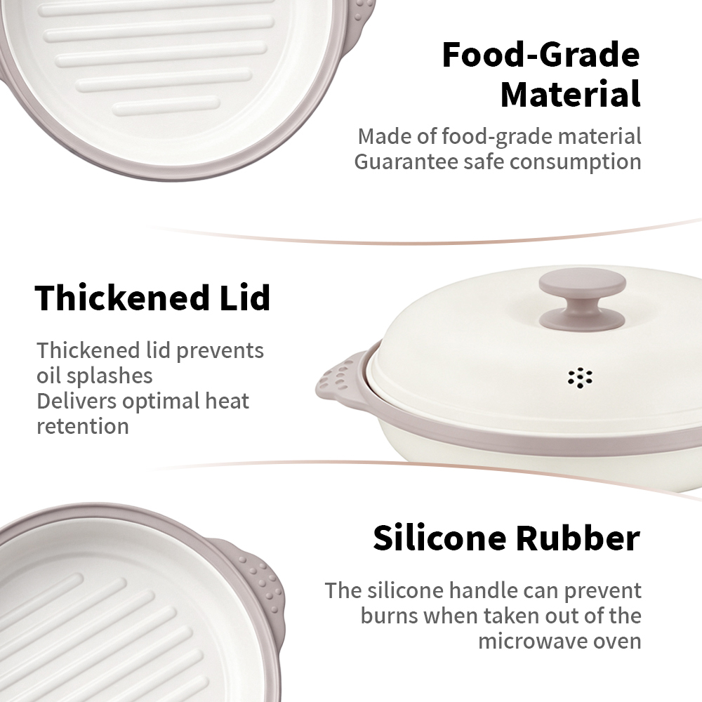 Microwave Steel Lid Round Pot