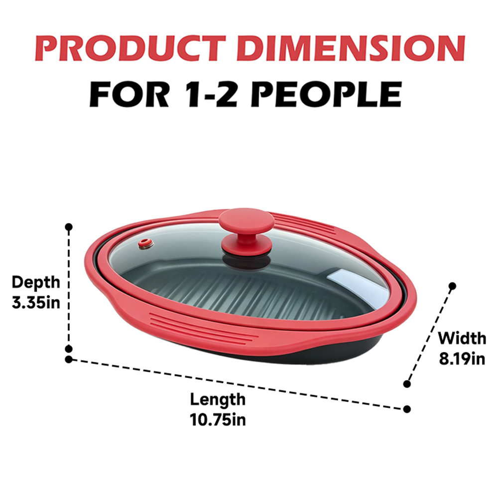 Microwave Glass Lid Oval Pot