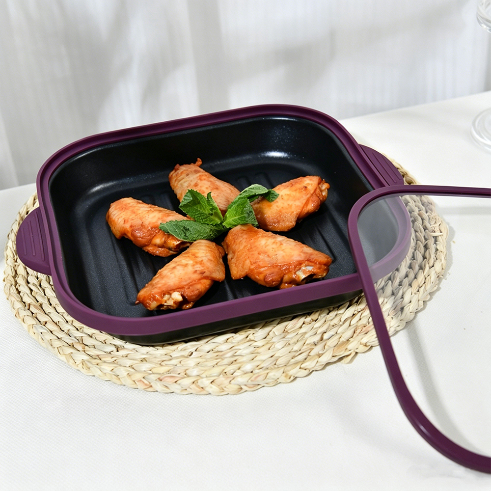 Microwave Glass Lid Square Pot