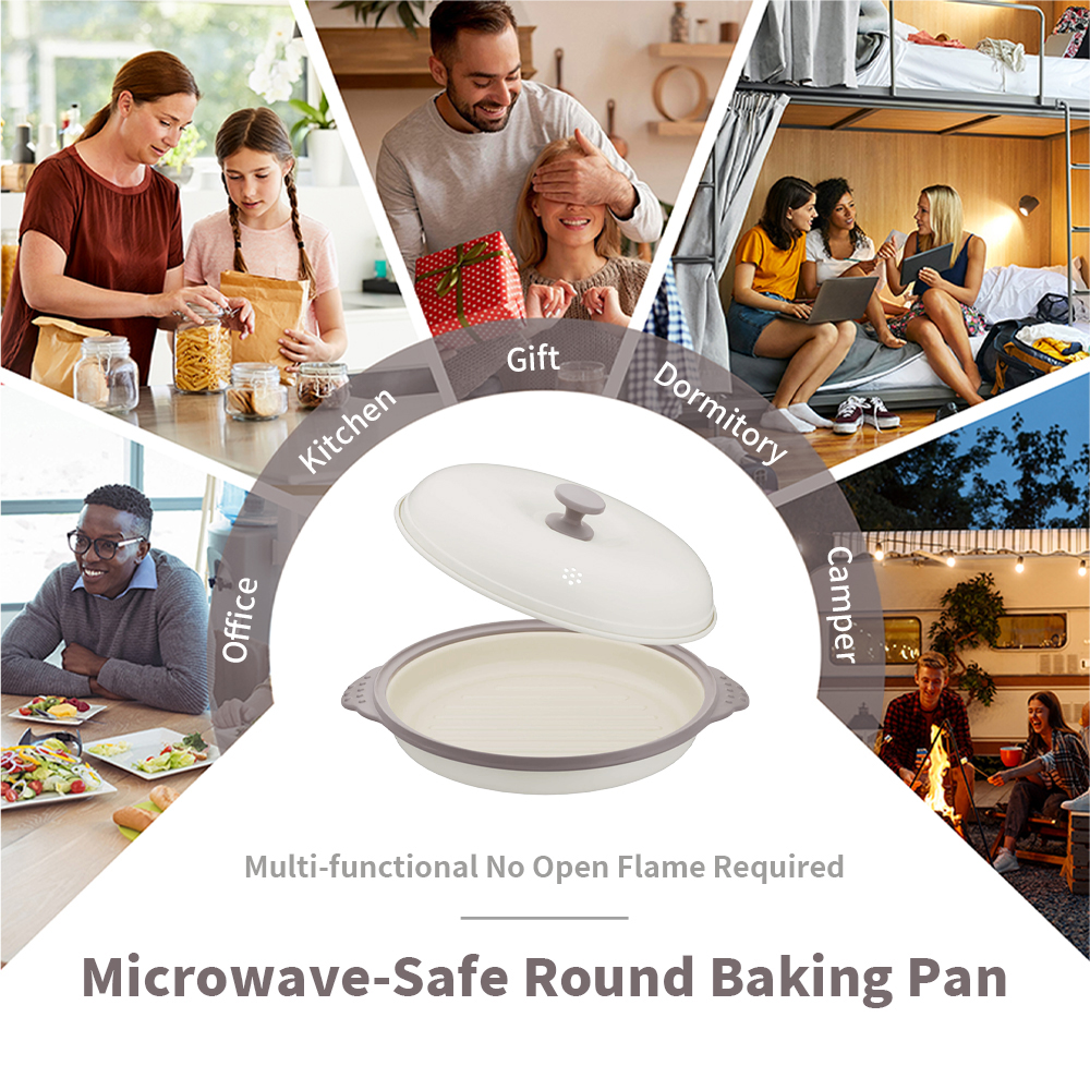 Microwave Steel Lid Round Pot