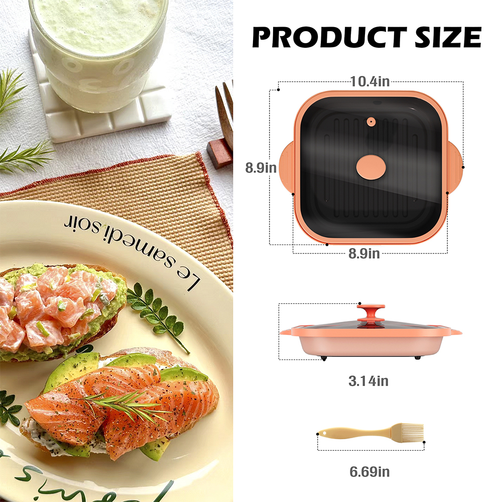Microwave Glass Lid Square Pot