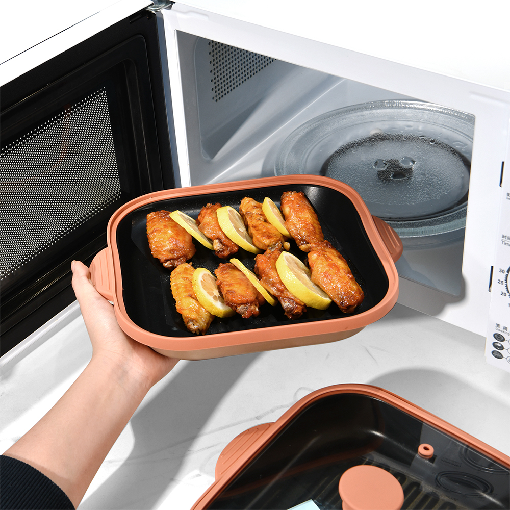 Microwave Glass Lid Square Pot