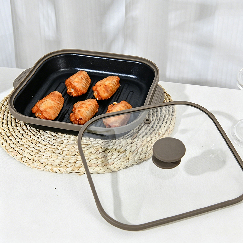 Microwave Glass Lid Square Pot