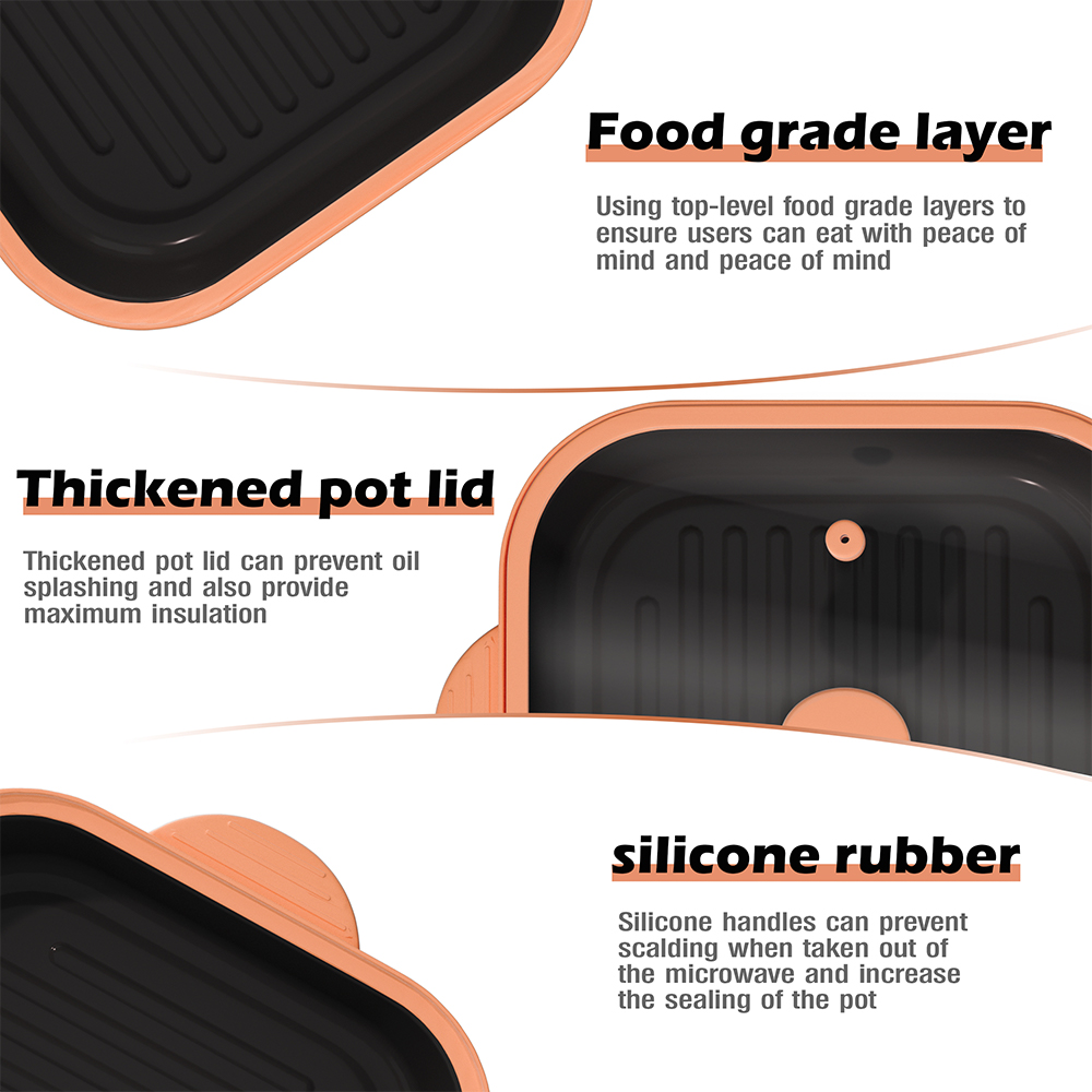Microwave Glass Lid Square Pot