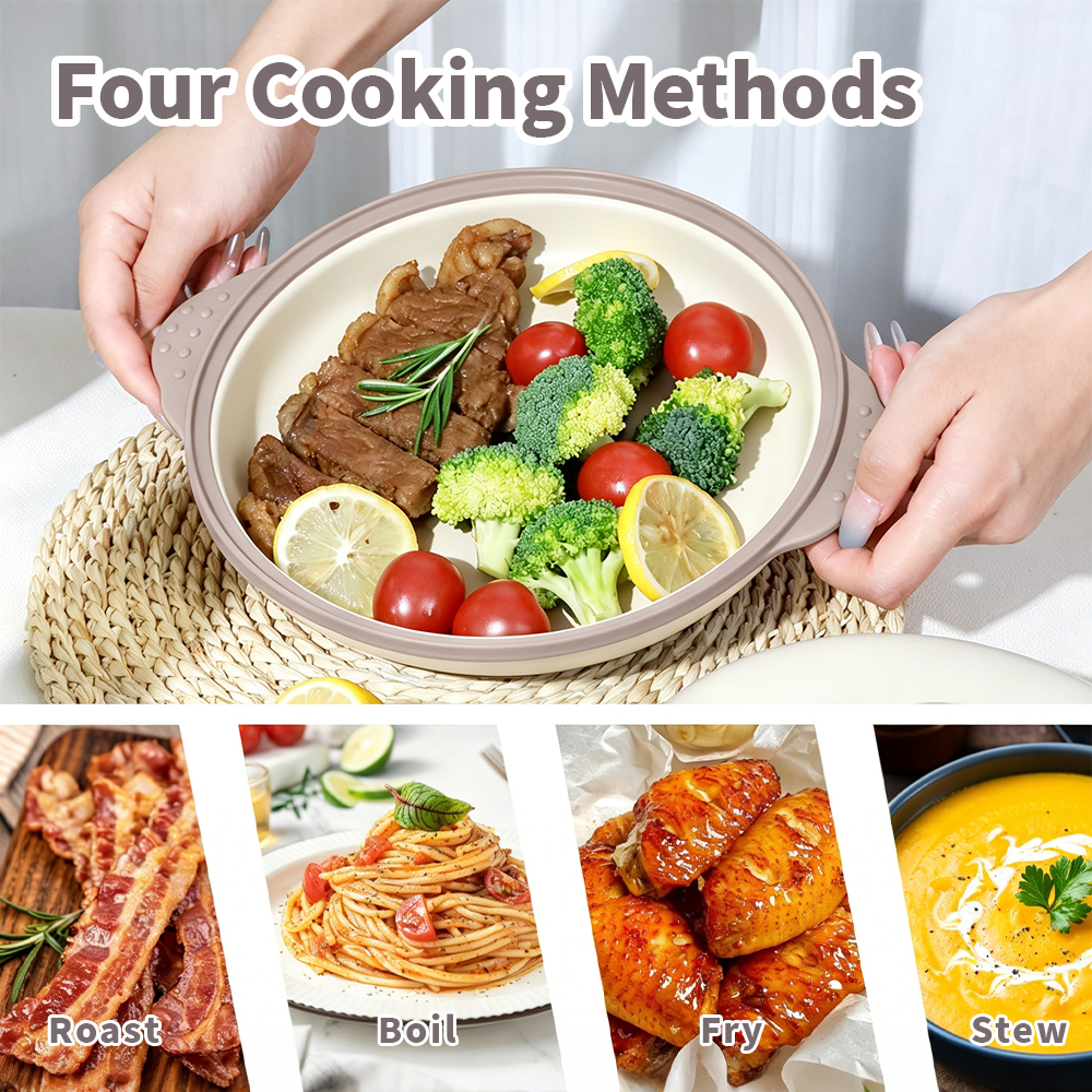 Microwave Steel Lid Round Pot
