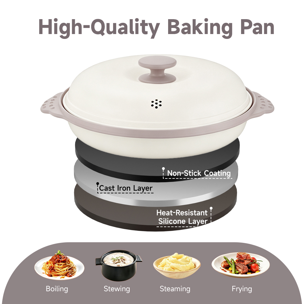 Microwave Steel Lid Round Pot