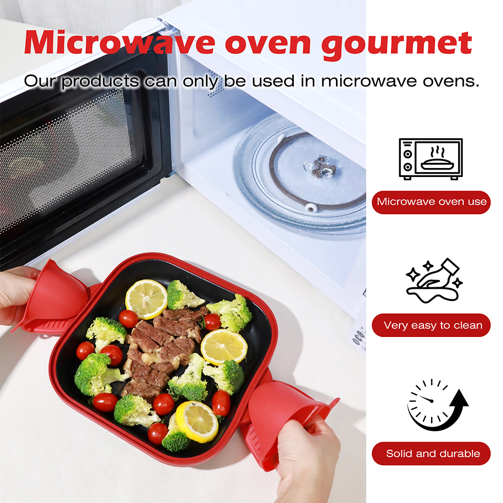 Microwave Glass Lid Square Pot