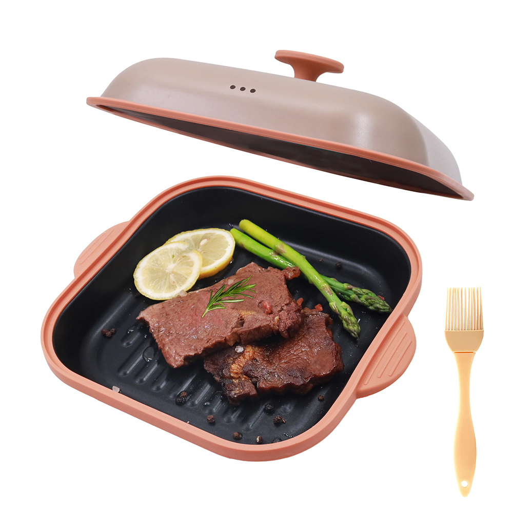 Microwave Steel Lid Square Pot