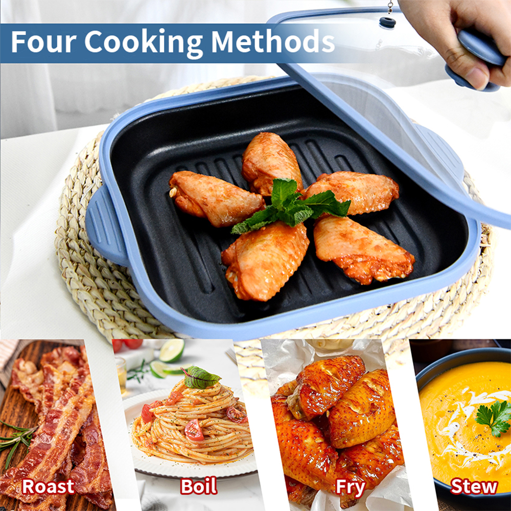 Microwave Glass Lid Square Pot