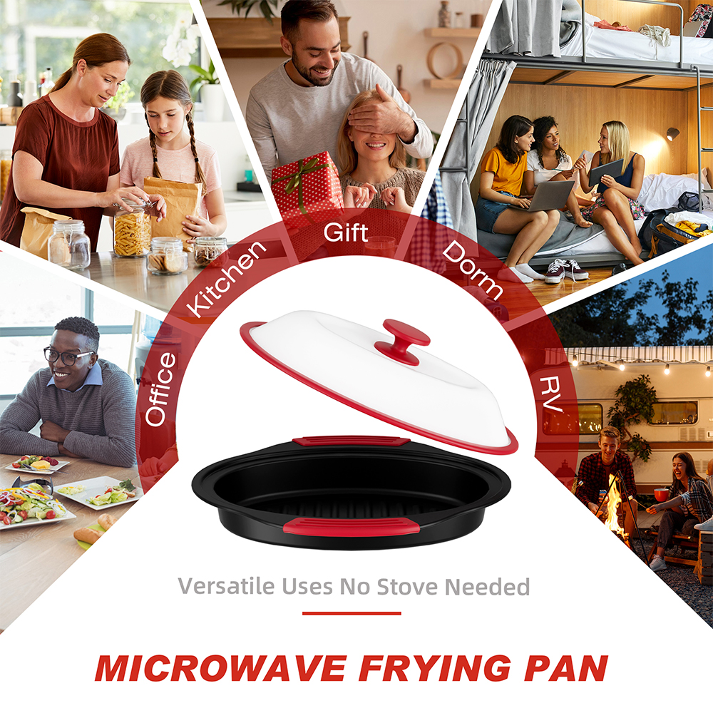 Microwave Steel Lid Oval Pot