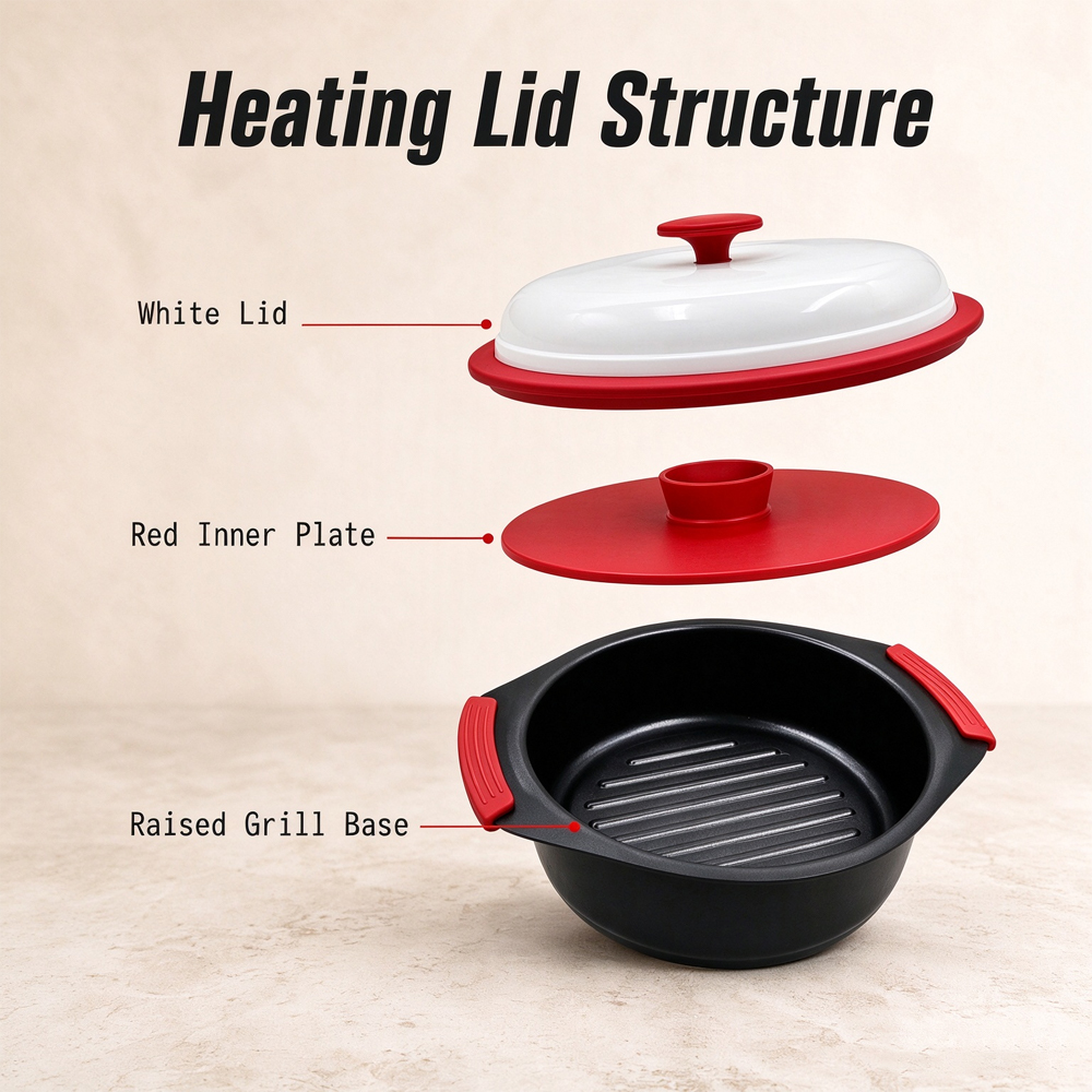 3-in-1 Microwave Deep Big-Ear Grill Pot
