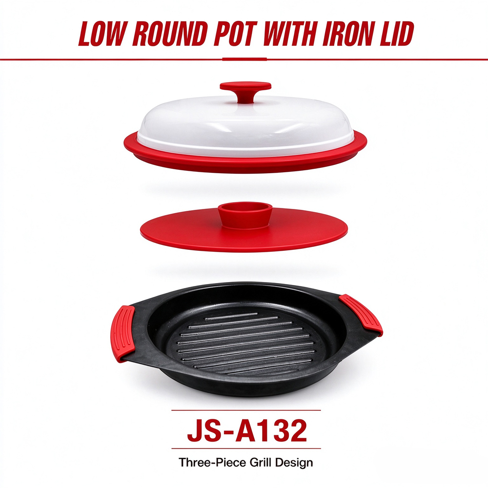 3-in-1 Microwave Shallow Big-Ear Grill Pan