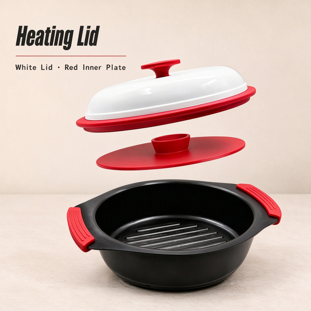 3-in-1 Microwave Deep Big-Ear Grill Pot