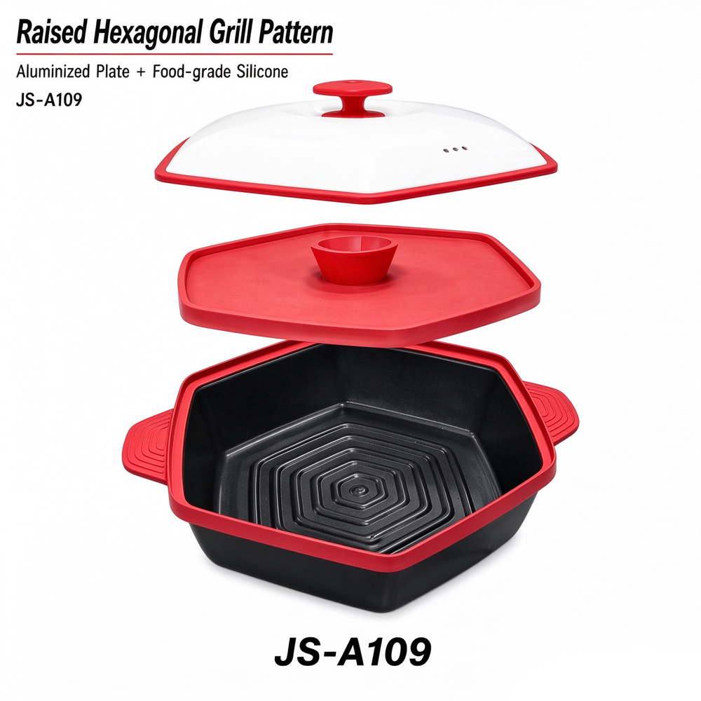 3-in-1 Microwave Hexagonal Grill Pan