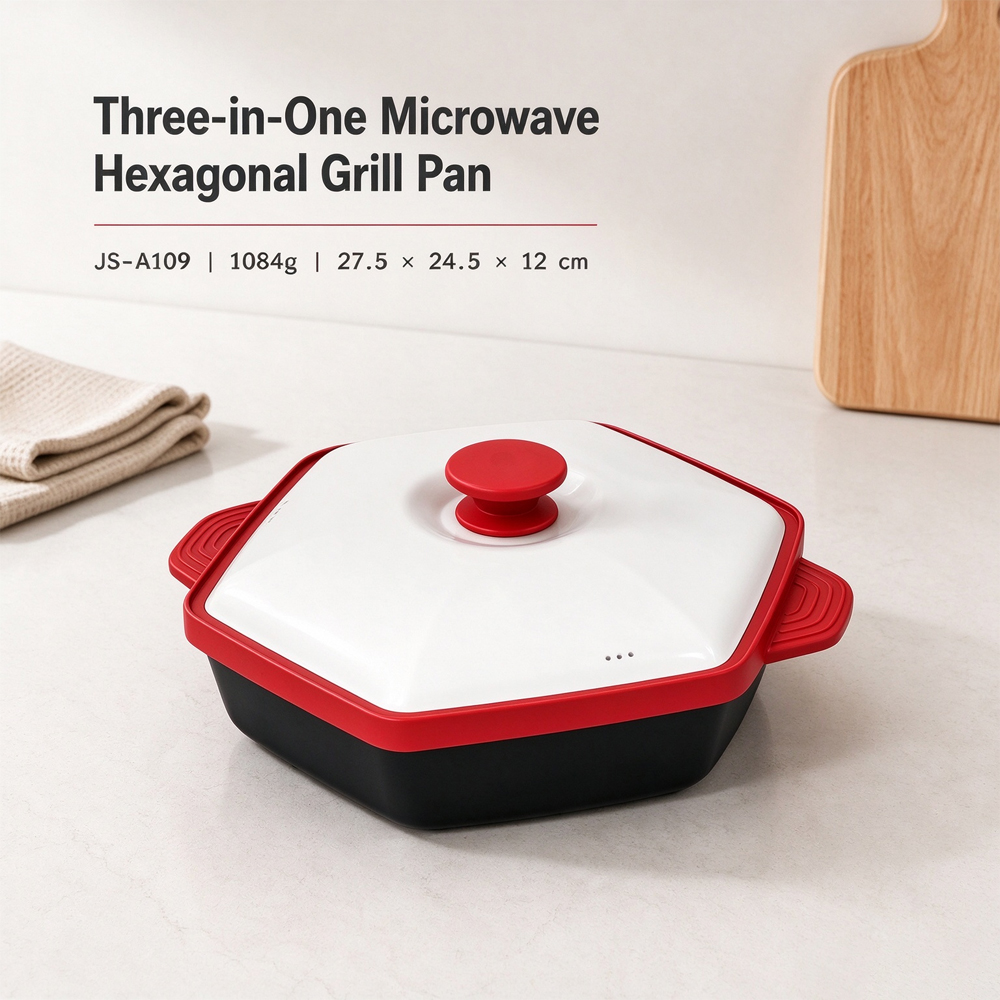 3-in-1 Microwave Hexagonal Grill Pan