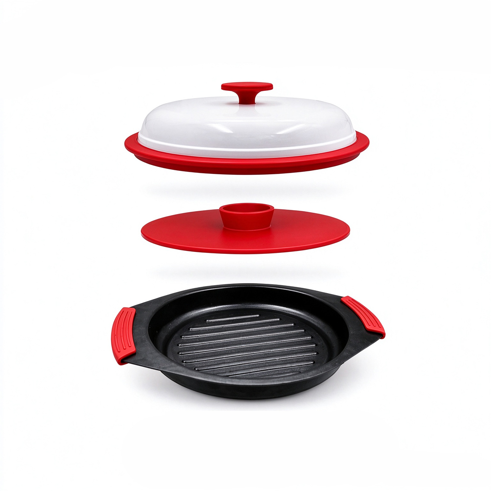 3-in-1 Microwave Shallow Big-Ear Grill Pan