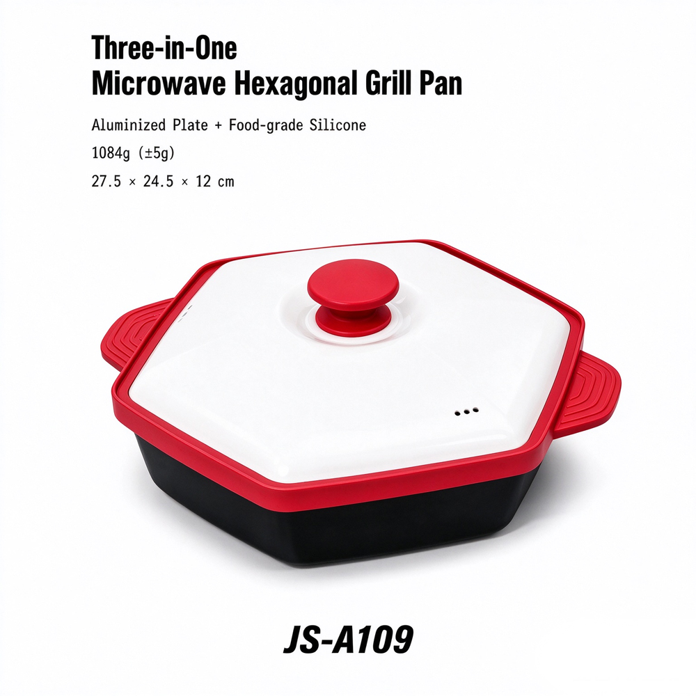 3-in-1 Microwave Hexagonal Grill Pan